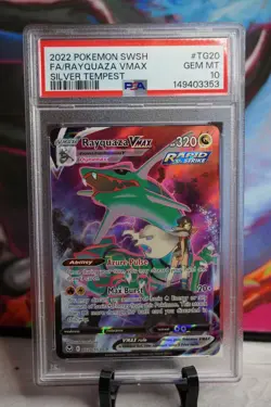 Pokemon Rayquaza VMAX PSA 10 Ultra Rare Holo TG20/TG30 Silver Tempest 2022 - Image 1