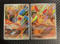 Pokemon TCG - Minun, Plusle - PAR EN Holo illustration Rare - Connecting Art - Image 1