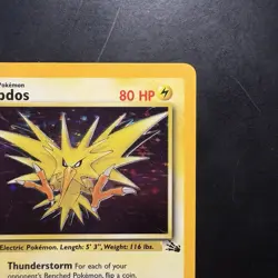 Pokemon Vintage Holo Zapdos 15/62 Fossil Corrected Unlimited Wotc 1999 - Image 3
