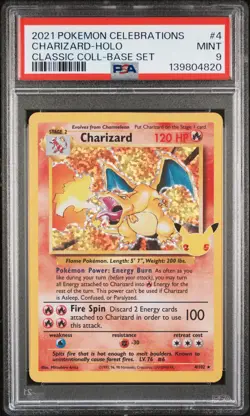2021 POKEMON CELEBRATIONS CLASSIC COLL #4 CHARIZARD-HOLO PSA 9 - Image 1