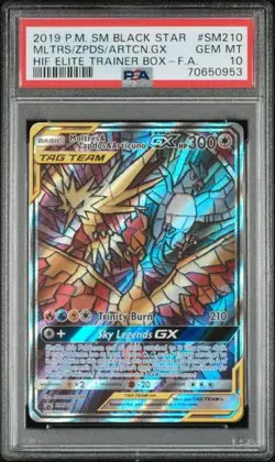 Pokemon HIDDEN FATES - MOLTRES ZAPDOS ARTICUNO GX SM210 PROMO - PSA 10 - Image 1