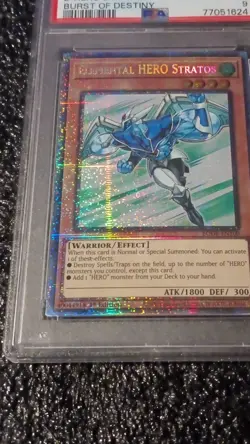 Konami Yu-Gi-Oh! Elemental HERO Stratos Starlight Rare 1st Ed BODE-EN100 PSA 9 - Image 1