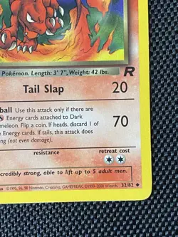 Dark Charmeleon 32/82 Team Rocket Unlimited Uncommon 2000 Pokemon LP+ - Image 4