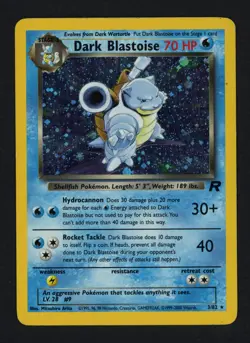 Dark Blastoise 3/82 Team Rocket Unlimited Holofoil Holo Rare Pokemon TCG - Image 1