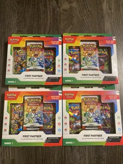 4x Pokemon TCG First Partner Illustration Collection Series 4 Box Sealed 4x - Image 1
