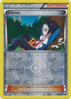1x Cheren - 91/108 - Uncommon - Reverse Holo NM-Mint Pokemon BW - Dark Explorers - Image 1