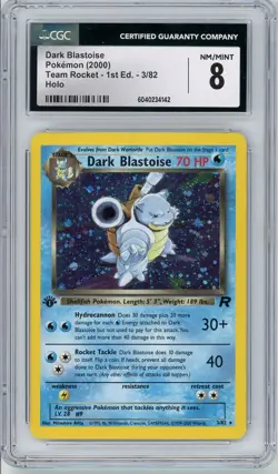 Pokemon Dark Blastoise #3 Team Rocket 1st Edition Holo CGC 8 NM/Mint - Image 1