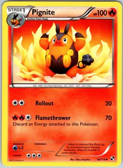 Pignite 18/114 Uncommon Black & White Pokemon Lightly Played - Image 1