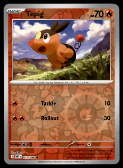 Tepig 011/086 Common White Flare Pokemon Reverse Holo Near Mint - Image 1
