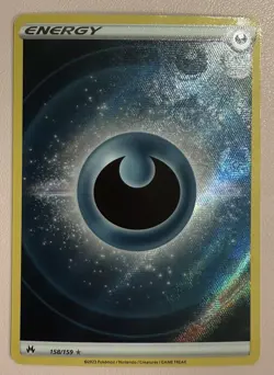 Pokemon TCG Darkness Energy (Texture Full Art) 158/159 Crown Zenith Holo - Image 1