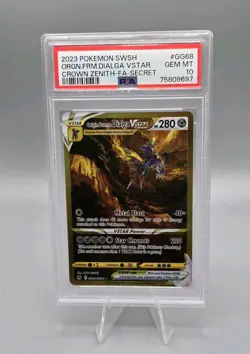 Pokemon Dialga Vstar GG68/GG70 PSA 10 EN Crown Zenith Gold - Image 1