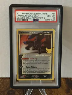 Pokemon Celebrations Umbreon Gold Star #17 PSA 10 Comes With Graded Guard - Image 1