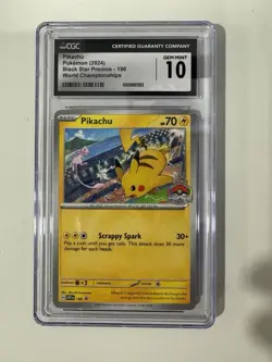 Pokemon Pikachu #190 (World's Stamp 2024) Black Star Promo - CGC 10 - Image 1