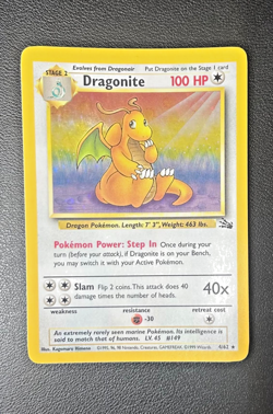 Pokemon TCG Dragonite Fossil Holo Unlimited 4/62 1999 Wizards - Image 1
