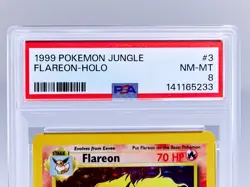 POKEMON - PSA 8 - FLAREON HOLO - GRADED - 1999 Wizards Jungle #3 3/64 - Image 2