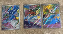 Pokemon First Partner Illustration Collection Rowlet Litten Popplio Promos 30th - Image 1