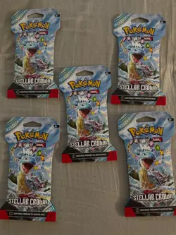 pokemon TCG stellar crown 5 booster packs - Image 1