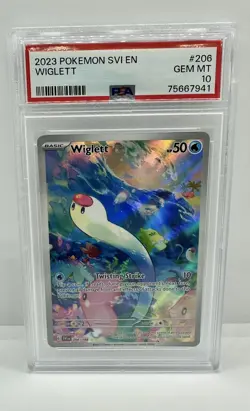 2023 POKEMON SVI EN-SCARLET & VIOLET ILLUSTRATION RARE #206 WIGLETT PSA 10 - Image 1