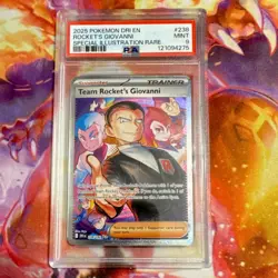 Pokemon 2025 Team Rocket's Giovanni 238/182 Sv10 Destined Rivals PSA 9 Holo SIR - Image 1