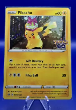 Pokemon Pikachu SWSH234 Black Star Promo Pokemon GO Holo English NM - Image 1
