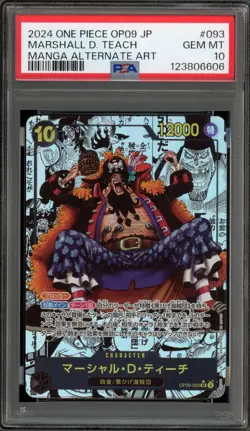 One Piece CCG Marshall.D.Teach Japanese Manga Alternate Art OP09-093 PSA 10 - Image 1