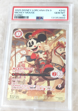 2025 DISNEY LORCANA EN 9 #242/204 MICKEY MOUSE ICONIC PSA 10 Brave Little Prince - Image 1
