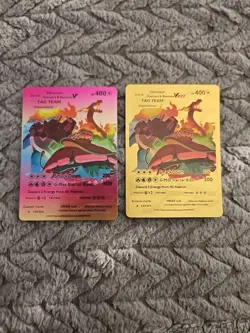 Venusaur, Charizard, Blastoise LOT of 2 Gold Foil Fan Art Vinyl Collector Cards - Image 1
