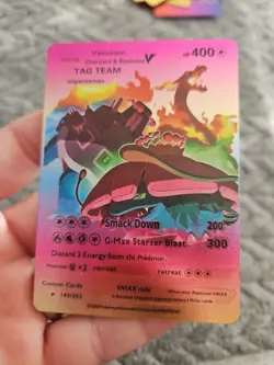 Venusaur, Charizard, Blastoise LOT of 2 Gold Foil Fan Art Vinyl Collector Cards - Image 2