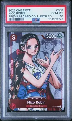 PSA 10 Nico Robin One Piece Premium Card Collection 25th Anniversary 008 English - Image 1
