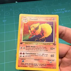 Pokemon Flareon 1st Edition Holo Rare Jungle English Card 1999 (LP) - Image 2