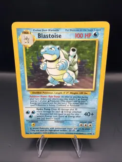 Pokemon TCG Base Set Blastoise Holo Card 2/102 - Image 1