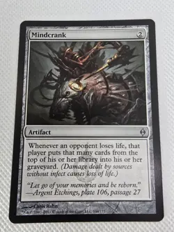 Wizards Mindcrank New Phyrexia Artifact Colorless Uncommon Regular 144 MTG - Image 1