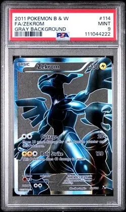 2011 Pokemon Black & White Grey Background #114 FA Zekrom PSA 9 MINT - Image 1