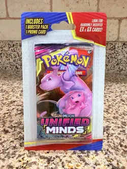 Pokemon TCG Sun and Moon Unified Minds Factory Sealed Booster Pack & Promo RARE - Image 1