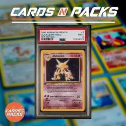 Carte Pokemon Alakazam 1/102 Holo Set de base Edition 1 PSA 9 ✨ - Image 1