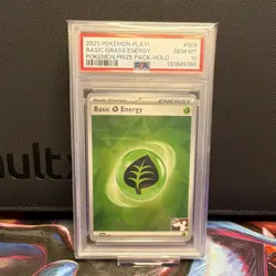 Pokemon Basic Grass Energy 009 Prize Pack Series Cosmos Holo 2025 PSA 10 POP 2 - Image 1