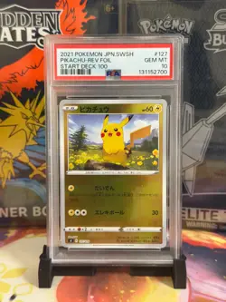PSA 10 Pikachu Japanese Reverse Foil Pokemon Start Deck 100 #127 - Image 1