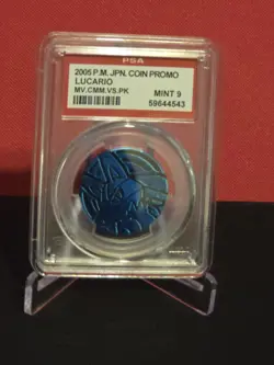 2005 Pokemon Japanese Lucario Coin Promo Movie Commemoration Vs Pack PSA 9 MINT - Image 3