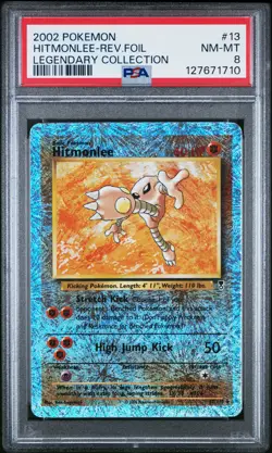 2002 Pokemon Hitmonlee Legendary Collection Reverse Foil #13 PSA 8 - Image 1