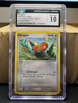 CGC 10 Gem Mint 2005 Pokemon TCG Porygon EX Unseen Forces Stamped 69/115 - Image 1