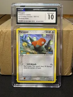 CGC 10 Gem Mint 2005 Pokemon TCG Porygon EX Unseen Forces Stamped 69/115 - Image 3