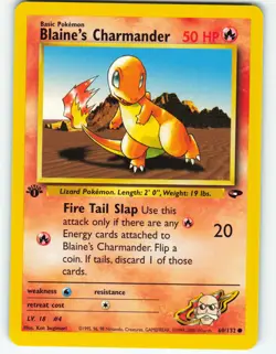 Blaine's Charmander - 1st Edition - 60/132 Gym Challenge - Pokemon TCG - 2000 - Image 1