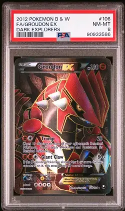 PSA 8 2012 FA/Groudon Ex Pokemon Black & White Dark Explorers #106 - Image 1