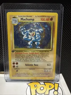 Pokemon TCG Machamp Holo Rare 1st Edition Base Set 8/102 - Image 1