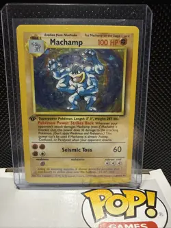 Pokemon TCG Machamp Holo Rare 1st Edition Base Set 8/102 - Image 2