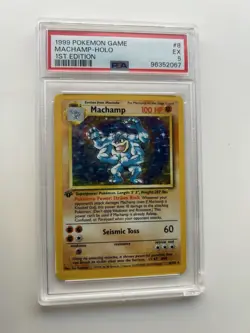 Pokemon TCG Machamp 1st Edition Holo PSA 5 Deck Exclusives 8/102 1999 - Image 1