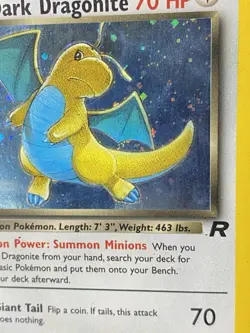Dark Dragonite 5/82 Swirl Team Rocket Holo Rare Unlimited Vintage Pokemon TCG MP - Image 2