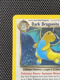Dark Dragonite 5/82 Swirl Team Rocket Holo Rare Unlimited Vintage Pokemon TCG MP - Image 3