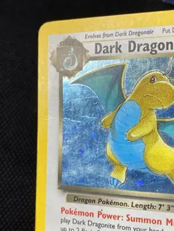 Dark Dragonite 5/82 Swirl Team Rocket Holo Rare Unlimited Vintage Pokemon TCG MP - Image 4