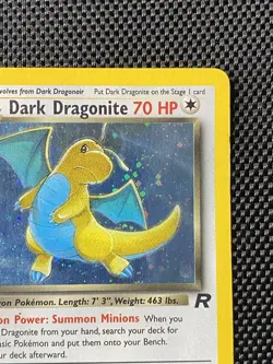 Dark Dragonite 5/82 Swirl Team Rocket Holo Rare Unlimited Vintage Pokemon TCG MP - Image 5